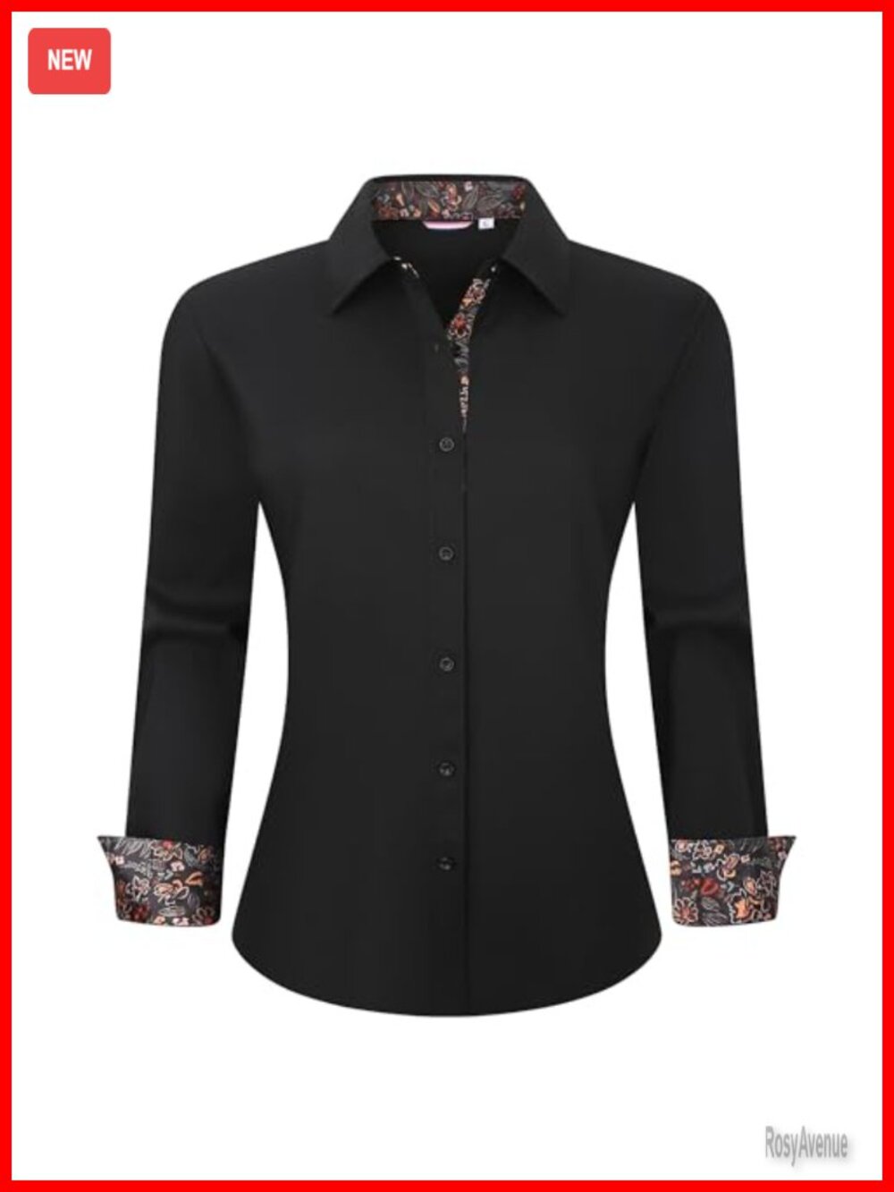 Womens Cotton Button Down Dress Shirt Long Sleeve Work Blouse